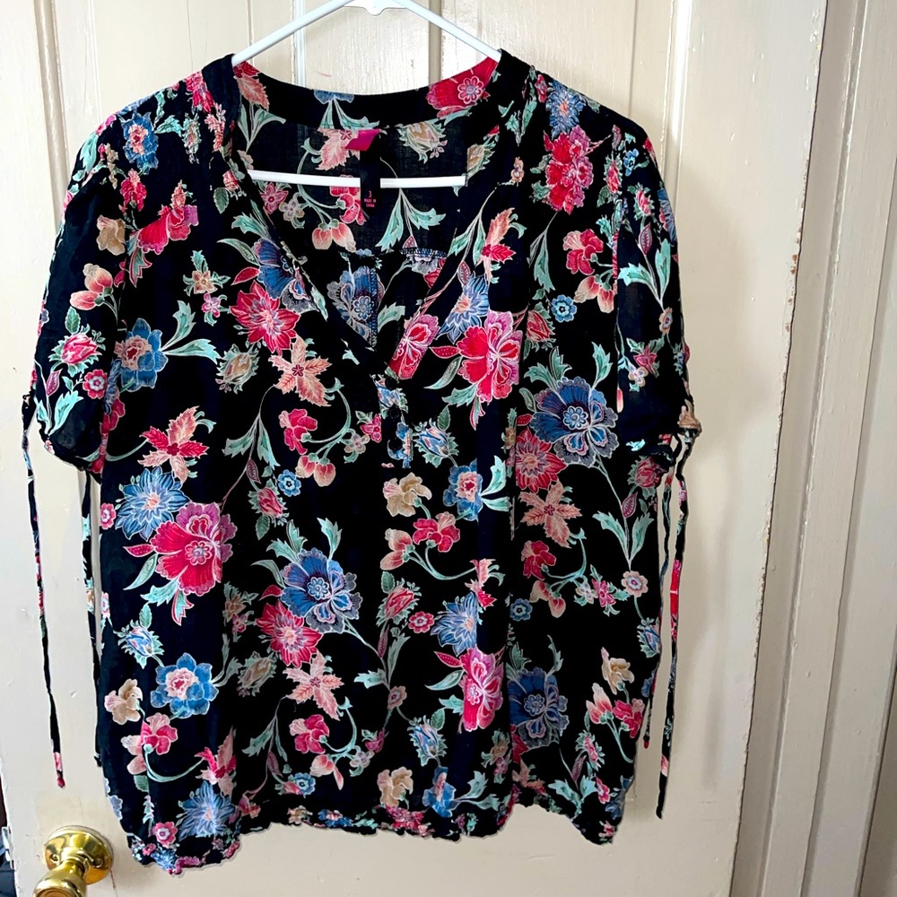 Black Floral Blouse